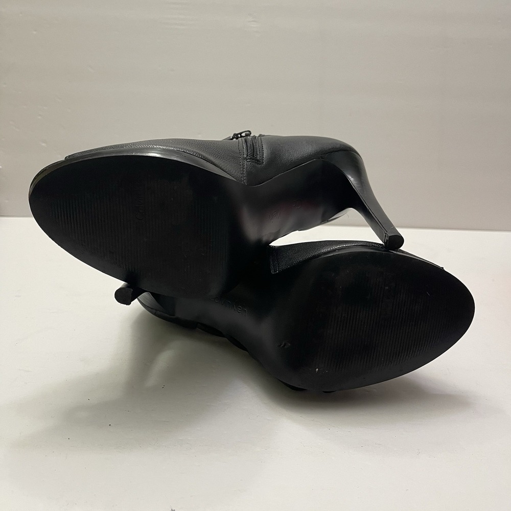 Calvin Klein Laraine Burnished Nappa High Heels Open Toe Black Women's Size 8M - Picture 6 of 9